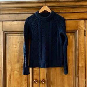 LLBEAN Small Navy Cable Knit Sweater